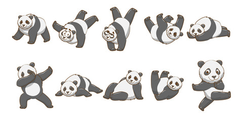 Panda vector set collection graphic clipart design © pisut