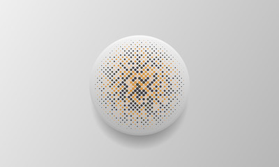 White background with realistic circle shapes. Texture with colorful halftone. Modern background design.