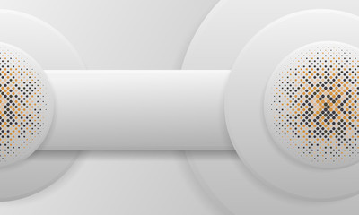 White background with realistic circle shapes. Texture with colorful halftone. Modern background design.