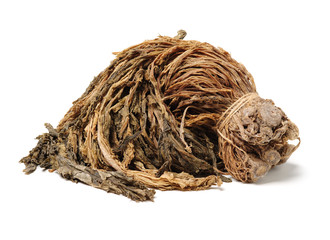 plum dried vegetables on white background