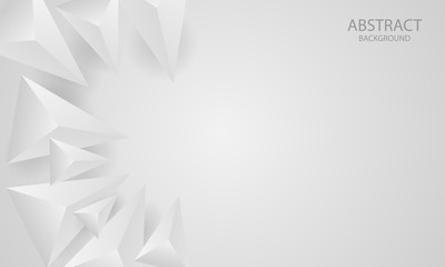 Fototapeta premium White light gray triangle background. Modern geometric background with 3d triangles.