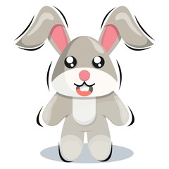 cute rabbit mascot design vector premium