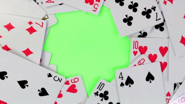 Poker cards on a green background