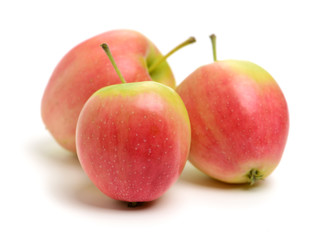 Red apples isolated on white background