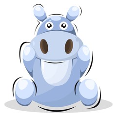 cute hippo mascot design vector premium