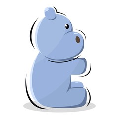 cute hippo mascot design vector premium