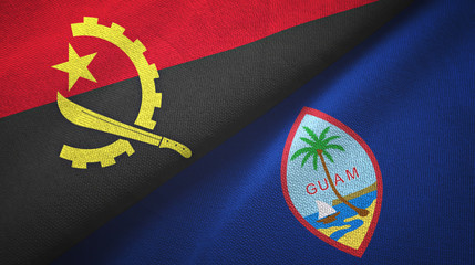 Angola and Guam two flags textile cloth, fabric texture