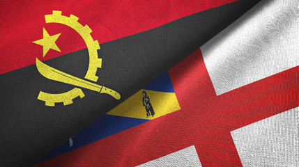 Angola and Herm two flags textile cloth, fabric texture