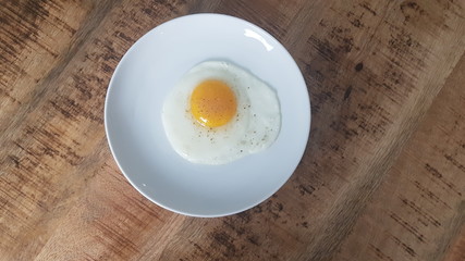 fried egg on a plate