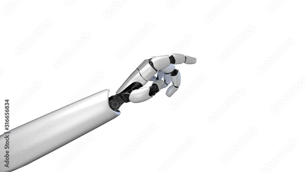 Aufkleber robot hand on white background and green screen in 4k resolution generated by 3d rendering. three di