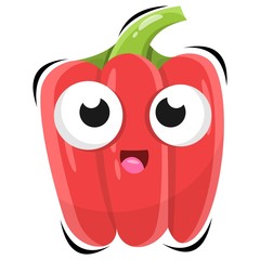cute red paprika mascot design vector