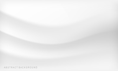 Smooth waves elegant white silk or satin cloth texture background. Modern luxurious background design. Vector illustration.