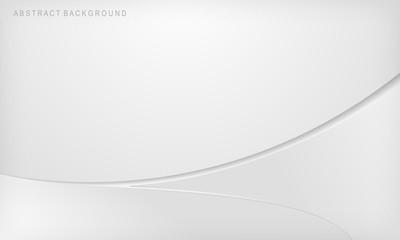 Abstract minimal white and gray gradient color curve background. Vector Illustration.