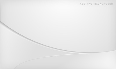 Abstract minimal white and gray gradient color curve background. Vector Illustration.