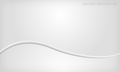 Abstract minimal white and gray gradient color curve background. Vector Illustration.
