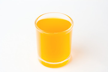 Orange juice on isolated white background