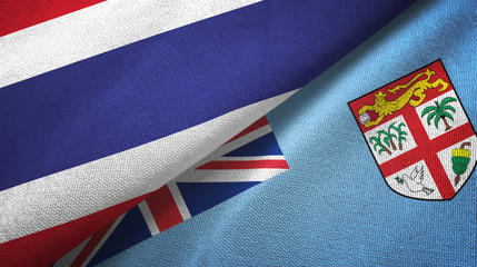Thailand and Fiji two flags textile cloth, fabric texture