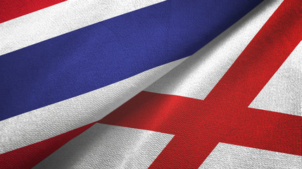Thailand and Northern Ireland two flags textile cloth, fabric texture
