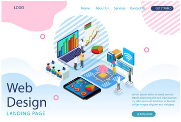 Website template design. Modern Isometric concept of Cloud Technology Illustration, Web Banners, Suitable for Diagrams, Infographics, Book Illustration, Game Asset, And Other Graphic Related Assets