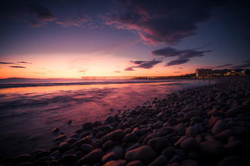 Obraz na płótnie Canvas Beautiful Ventura Beach Pier Sunset