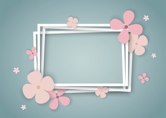 Colorful flowers with square frame
