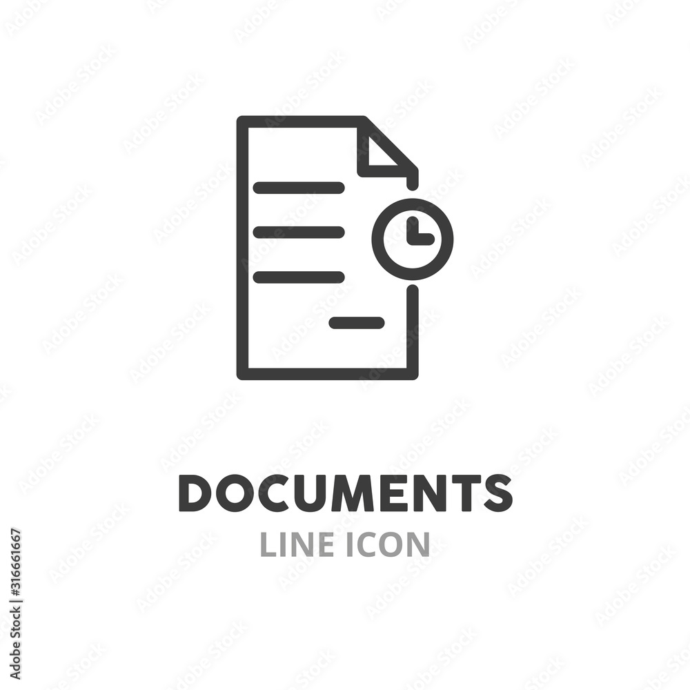 Poster documents simple line icon. vector illustration symbol elements for web design..
