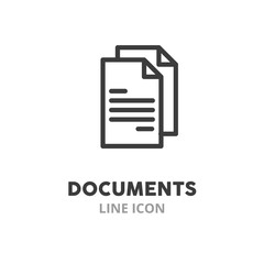 Fototapeta na wymiar Documents simple line icon. Vector illustration symbol elements for web design..