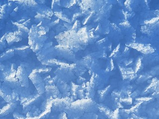 snow layer in close up