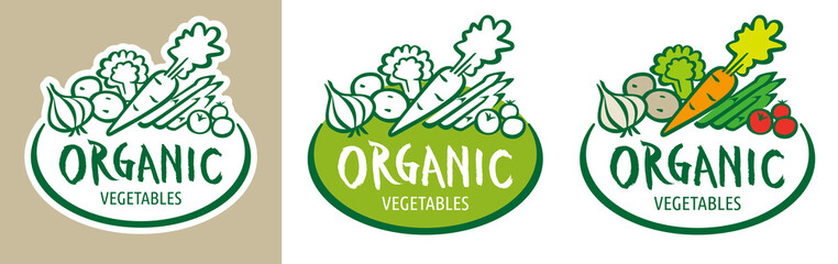 Fototapeta 新鮮な有機野菜のロゴ obraz