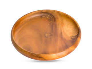 wooden plate an isolated on white background
