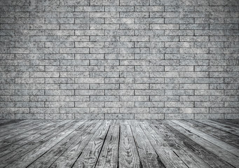 room with brick wall