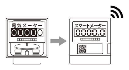 電気メーター スマートメーター 導入 アイコン イラスト ベクター