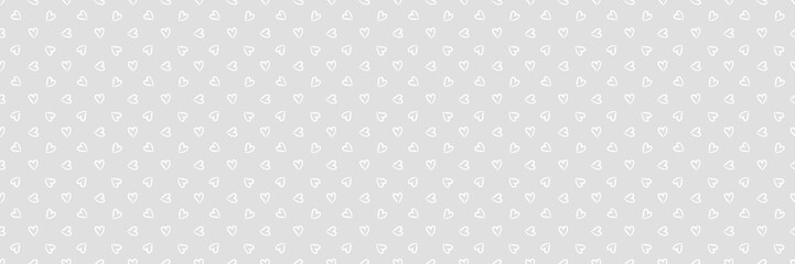 Materiał do szycia Background with hearts. Seamless monochrome wallpaper on surface. Black and white illustration. Print for polygraphy, banners and textiles. Doodle for your design