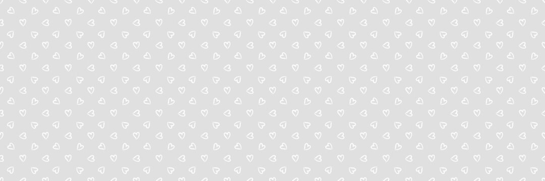 Background with hearts. Seamless monochrome wallpaper on surface. Black and white illustration. Print for polygraphy, banners and textiles. Doodle for your design