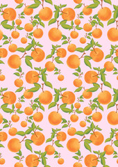 seamless Oranges Pattern