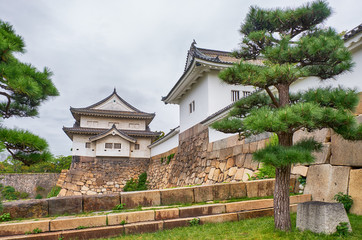 Tamon-yagura and Sengan-yagura Turrets of Osaka Castle. Chuo-ku. Osaka. Japan