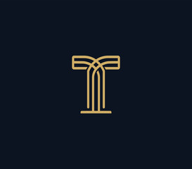 T letter T luxury logo design template