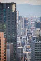 Obraz na płótnie Canvas The skyscraper center in the Kita (north) downtown of Osaka. Japan