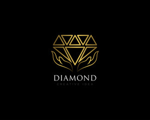 Diamond Luxury Logo Design Vector