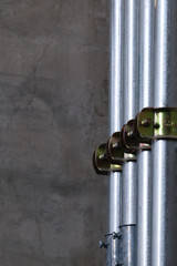 Electrical wiring work in a steel pipe of a house with a loft style decoration design.