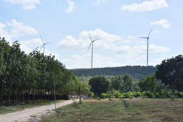 Wind turbines in the mountains