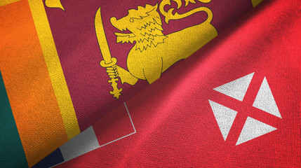 Sri Lanka and Wallis and Futuna two flags textile cloth, fabric texture