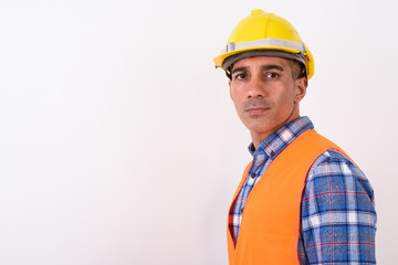 Portrait of mature Persian man construction worker