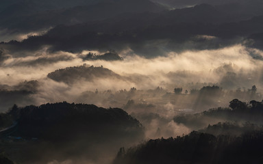 千葉の九十九谷で見ることのできる雲海