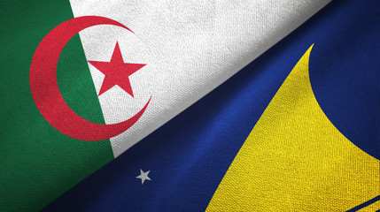Algeria and Tokelau two flags textile cloth, fabric texture