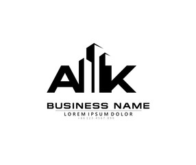 Fototapeta premium A K AK Initial building logo concept