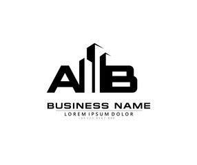 A B AB Initial building logo concept