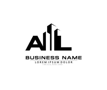 A L AL Initial building logo concept