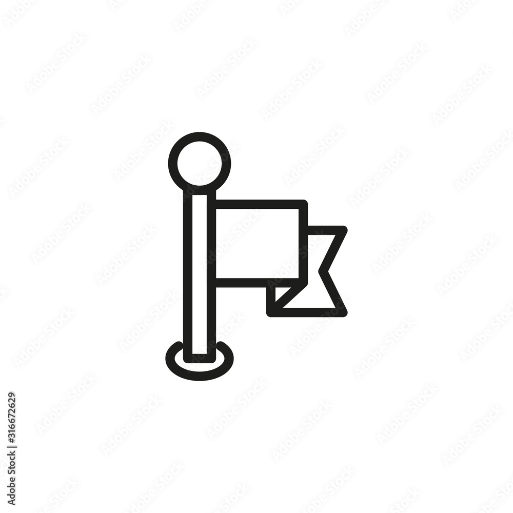 Poster simple flag line icon.