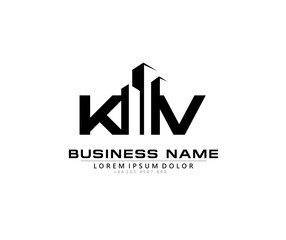 K V KV Initial building logo concept